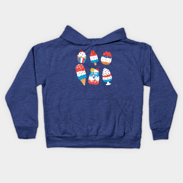 Red, White and Blue Kids Hoodie by Figberrytea